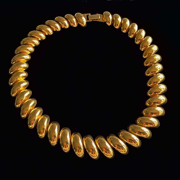 Vintage Napier Signed Gold-Plated Collar Necklace - Picture 1 of 9